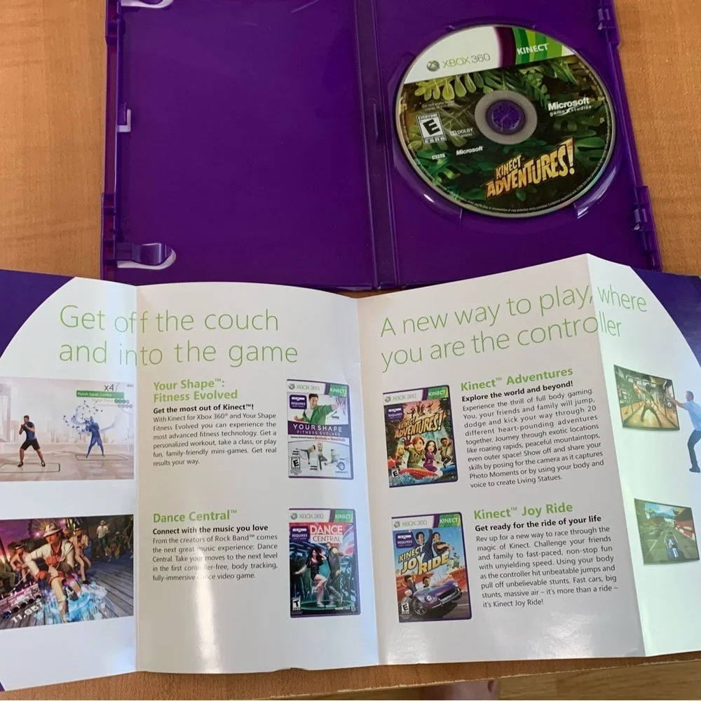 Xbox 360 Kinect Adventures dvd video games